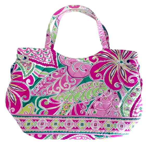 Vera Bradley Handbags - Vintage Vera Bradley Pinwheel Pink Small Handbag